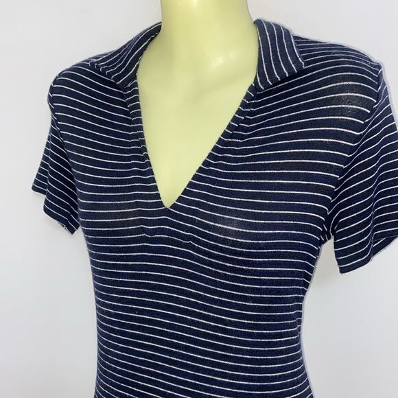 Rag & Bone Dress Maxi “Viola” Navy / White Striped Excellent Sz 2/4 - Picture 2 of 7